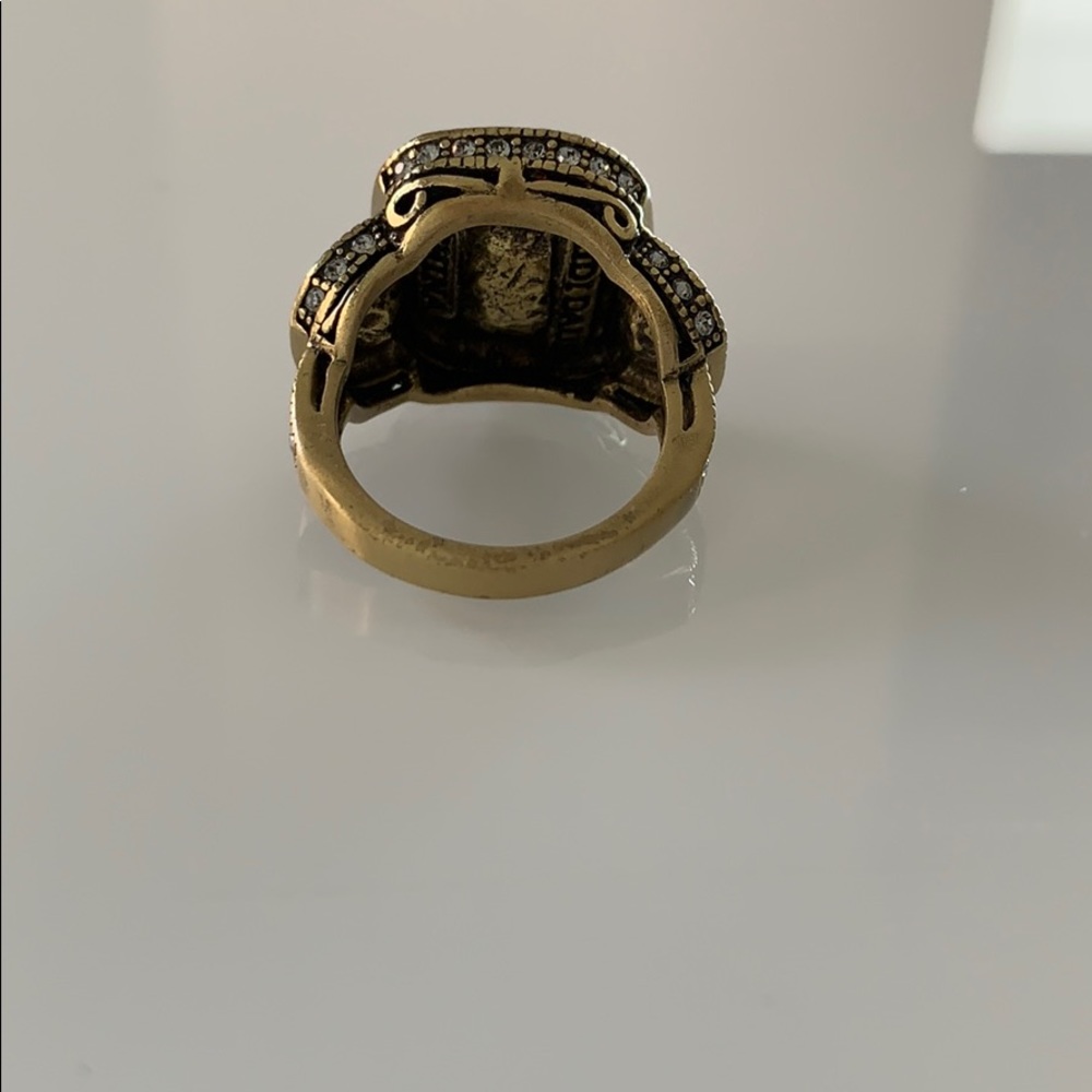 Cocktail Ring With Ruby Colored Stone And Cz - image 5